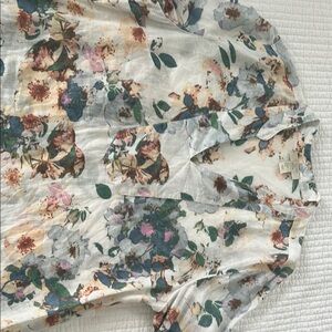 St Tropez Linen sz M Floral Print Tunic